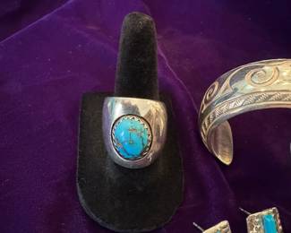 Gorgeous sterling silver and turquoise jewelry from Santa Fe