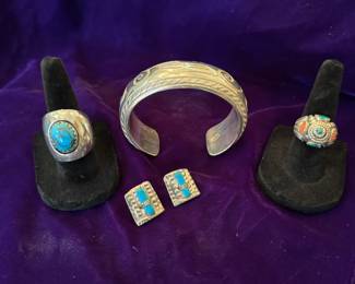 Gorgeous sterling silver and turquoise jewelry from Santa Fe