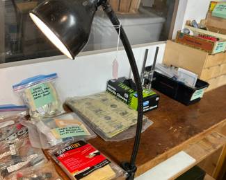 Vintage Industrial Gooseneck Work Light Clamp