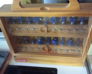 Ryobi Router Bit Set Carbide Wooden Case Box Carpentry Tool