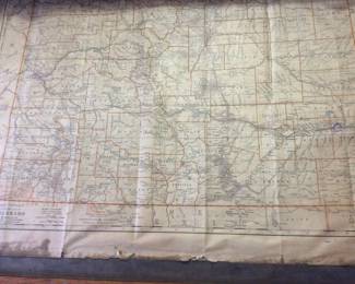 ANTIQUE OAK 16 DRAWER MAP FLAT FILE CABINET -5 SECTION STACKING