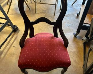 Victorian Chairs Armless Balloon Parlor Pair