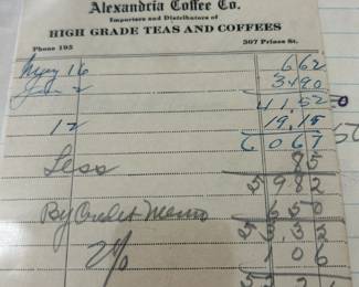 Alexandria Coffee Co. 1924 EPHEMRA !