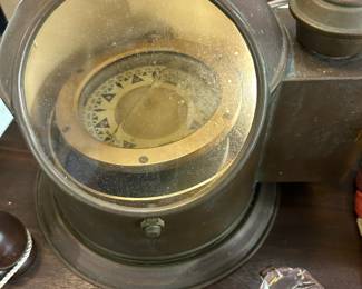 Antique Nautical Gimbal Compass Brass Old Binnacle Maritime for Navigation
