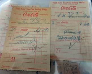 COCA-COLA FRONT ROYAL, VA - EPHEMERA from 1924!!