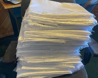 New round tablecloths purchased for a wedding 