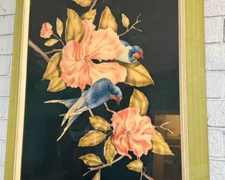 VINTAGE  BIRD PRINT, 1950s