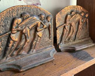 PAIR OF ART DECO "GALLEY SLAVE" BOOKENDS