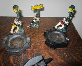 Vintage Cast Iron, Hand Painted Ash Trays