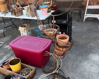 Plant stand and lots of pots!