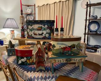 Beautiful Tole pieces in the formal dining room