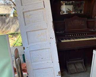 Antique door with peely paint