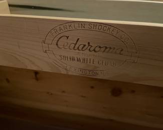 The label of the cedar chest