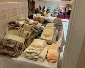 Master bathroom, lots of towels