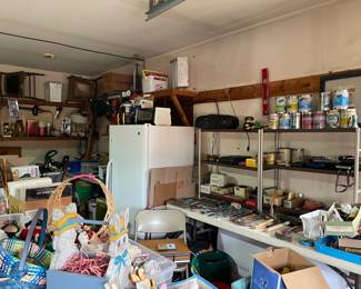 Another look into the garage, upright freezer made by GE