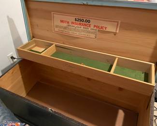 Inside the cedar chest in the Guest room