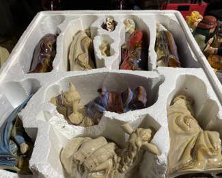 Large ceramic Nativity can be found in the garage