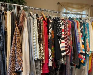 This rack of clothes is in the Master bedroom and is full of great clothing all from Chico's
