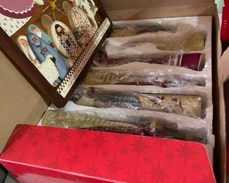 Large hand painted and wood Nativities