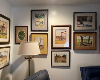 More of Dale's art work, vintage floor lamp