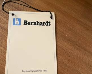 Bernhardt label for the tall bookcase in the Den