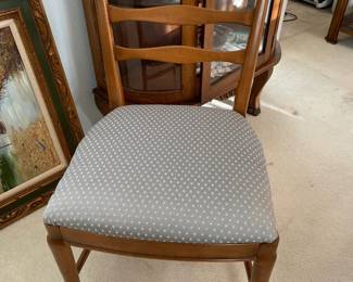 One of the six chairs for the dining table upholstered seats 
