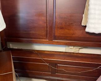 Cherry Queen head and foot board with rails made by Kincaid Co
