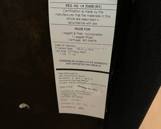 This is the label of the mechanical bed frame