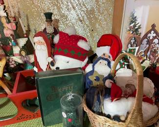 Wonderful hand painted Christmas and vintage ornaments can be found in the Garage
