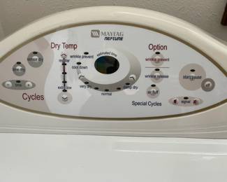 The control panel of the Maytag dryer