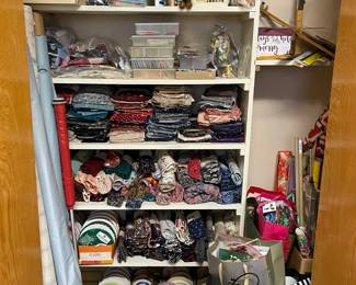 Lots of fat squares, fabric and sewing and craft supplies