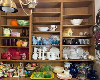 Lots of great vintage pieces in the dining kitchen, 