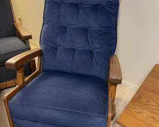 A closer look at one of the Ranch Oak rocking chairs