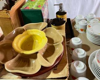 Vintage McCoy Lazy Susan with original box can be found in the garage