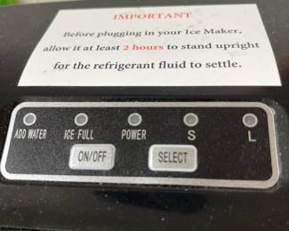 Control panel for the ice maker