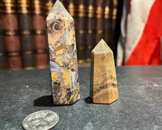 Yellow Fire Agate left, Golden Hair Rutilated Quartz right