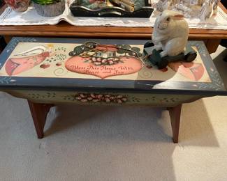 Tole hand painted bench