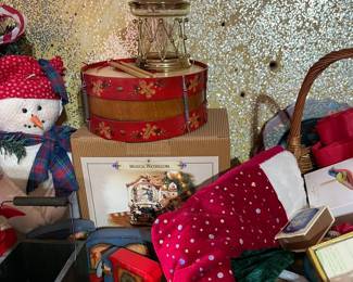 Drum, wood train, stockings