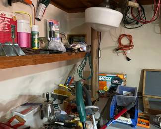 Lots more tools, vintage hanging light