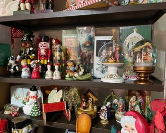 Wonderful collection of nutcrackers, snow globes, Nativities, snowmen