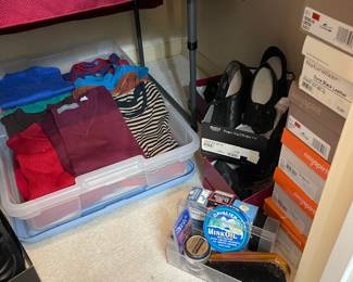 Lots of shoes, tops