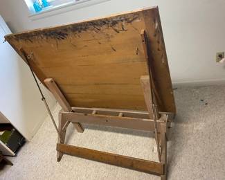 The underside of the drafting/art table