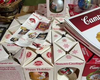 Vintage Campbell's Kids ornaments, on original boxes