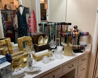 Master Dressing Room, great costume jewelry, vintage vanity items, jewelry boxes