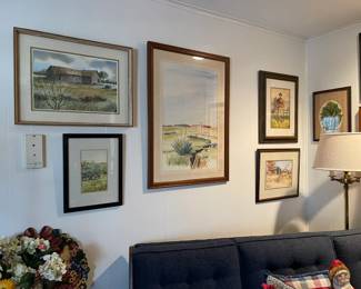 Wonderful framed art by Dale, all pieces are signed