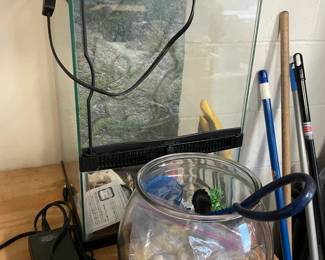 Reptile tank & a Fish bowl