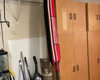 Umbrella & cabinets for sale