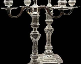 Pair of Christofle Silver-plate Candelabra