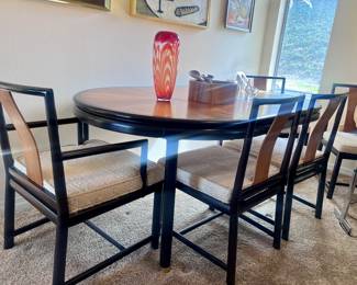 Love the blonde wood countered by ebony