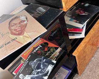 Lots of LPs of jazz, crooners, etc